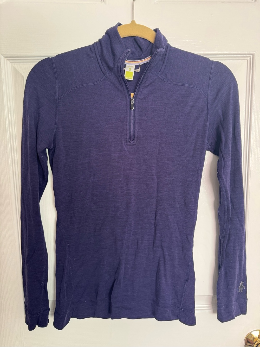 Smartwool Women's Long-Sleeve Quarter-Zip in Deep Purple